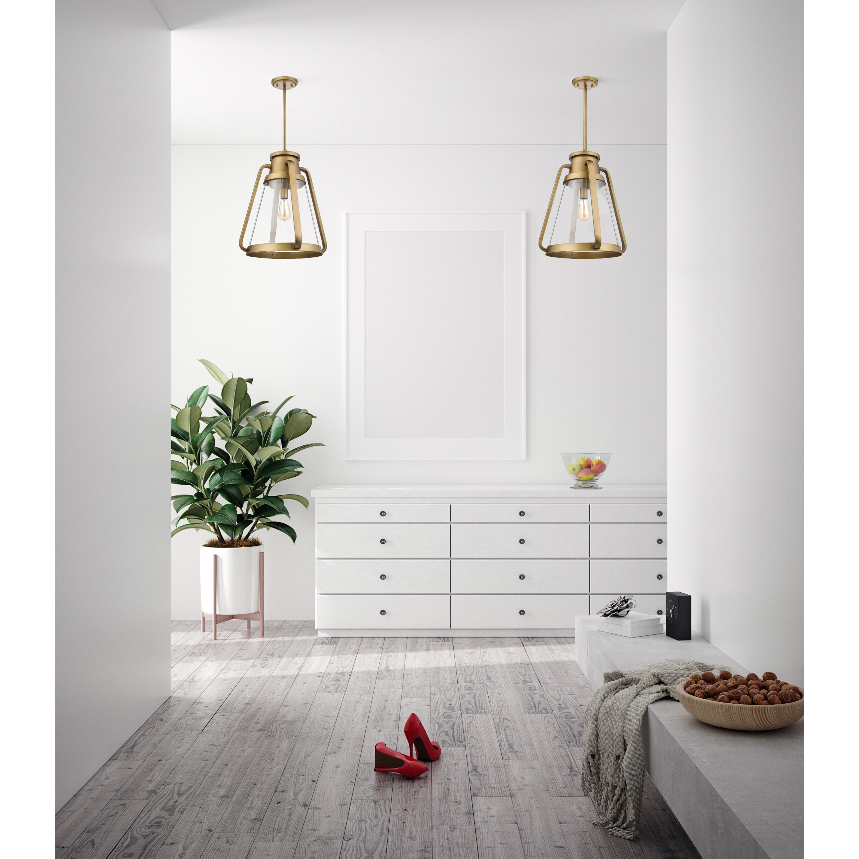 Everett 1 Light 17.88 inch Natural Brass Pendant Ceiling Light