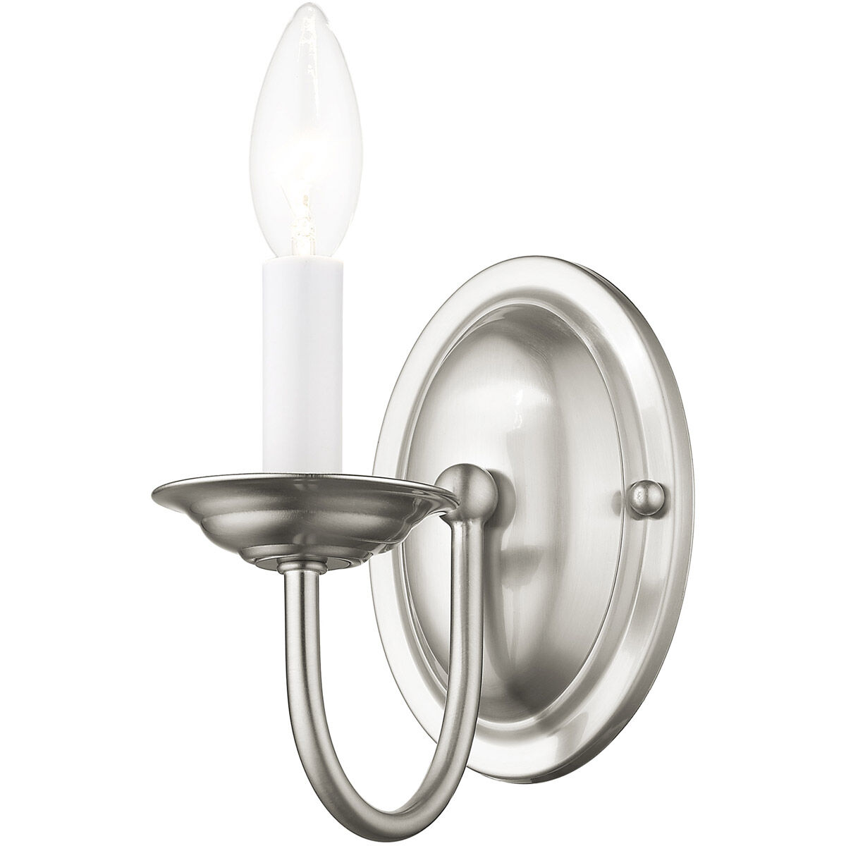 Home Basics 1 Light 4 inch Brushed Nickel Wall Sconce Wall Light