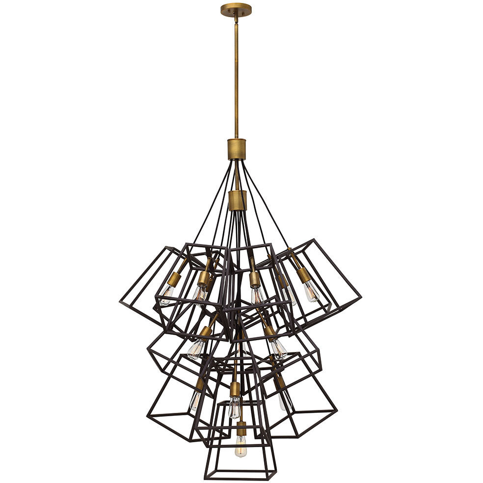 Fulton 13 Light 33.5 inch Bronze with Heirloom Brass Indoor Foyer Light Ceiling Light, Large