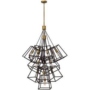 Fulton LED 34 inch Bronze with Heirloom Brass Indoor Foyer Light Ceiling Light, Large