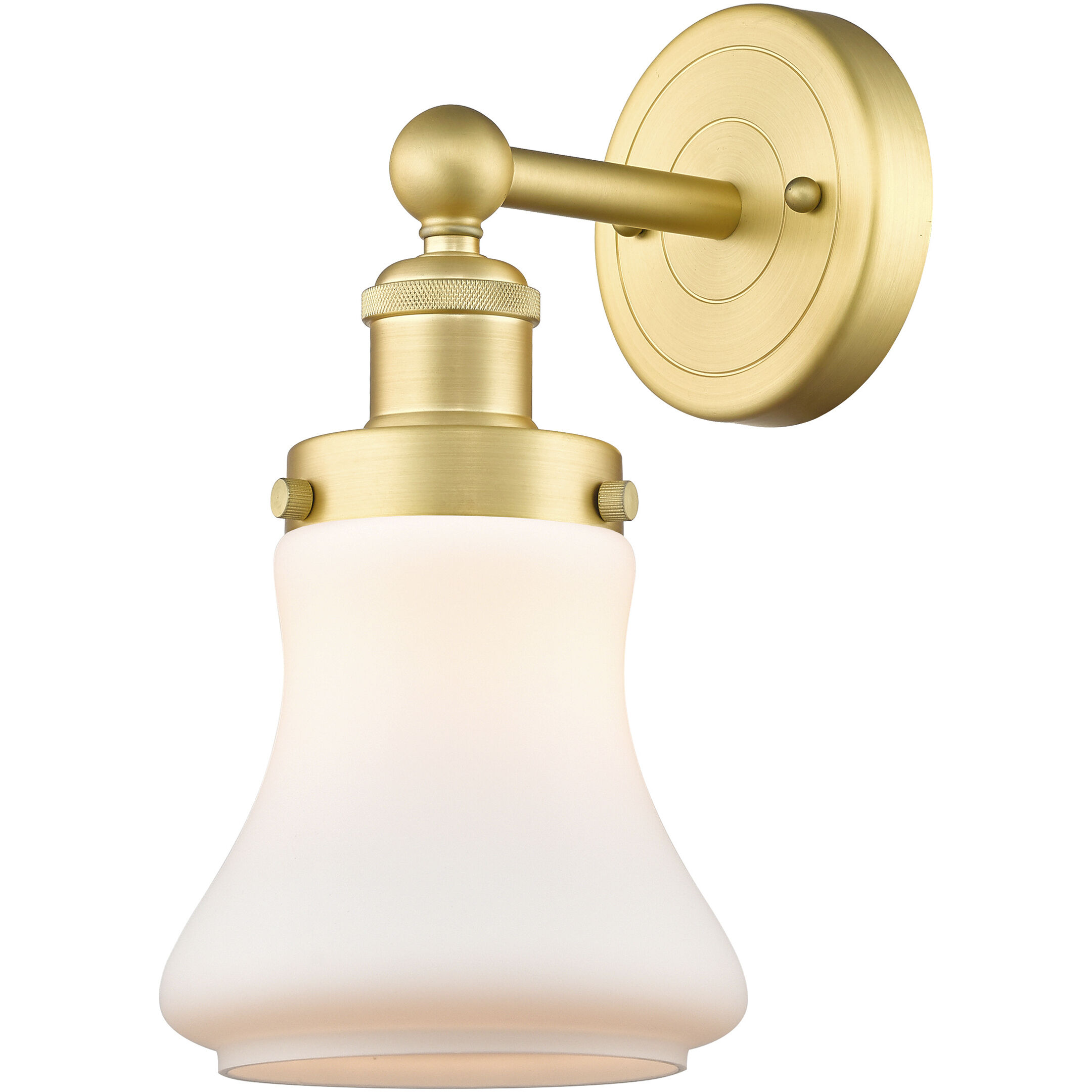 Bellmont 1 Light 6.5 inch Satin Gold Sconce Wall Light in Matte White Glass