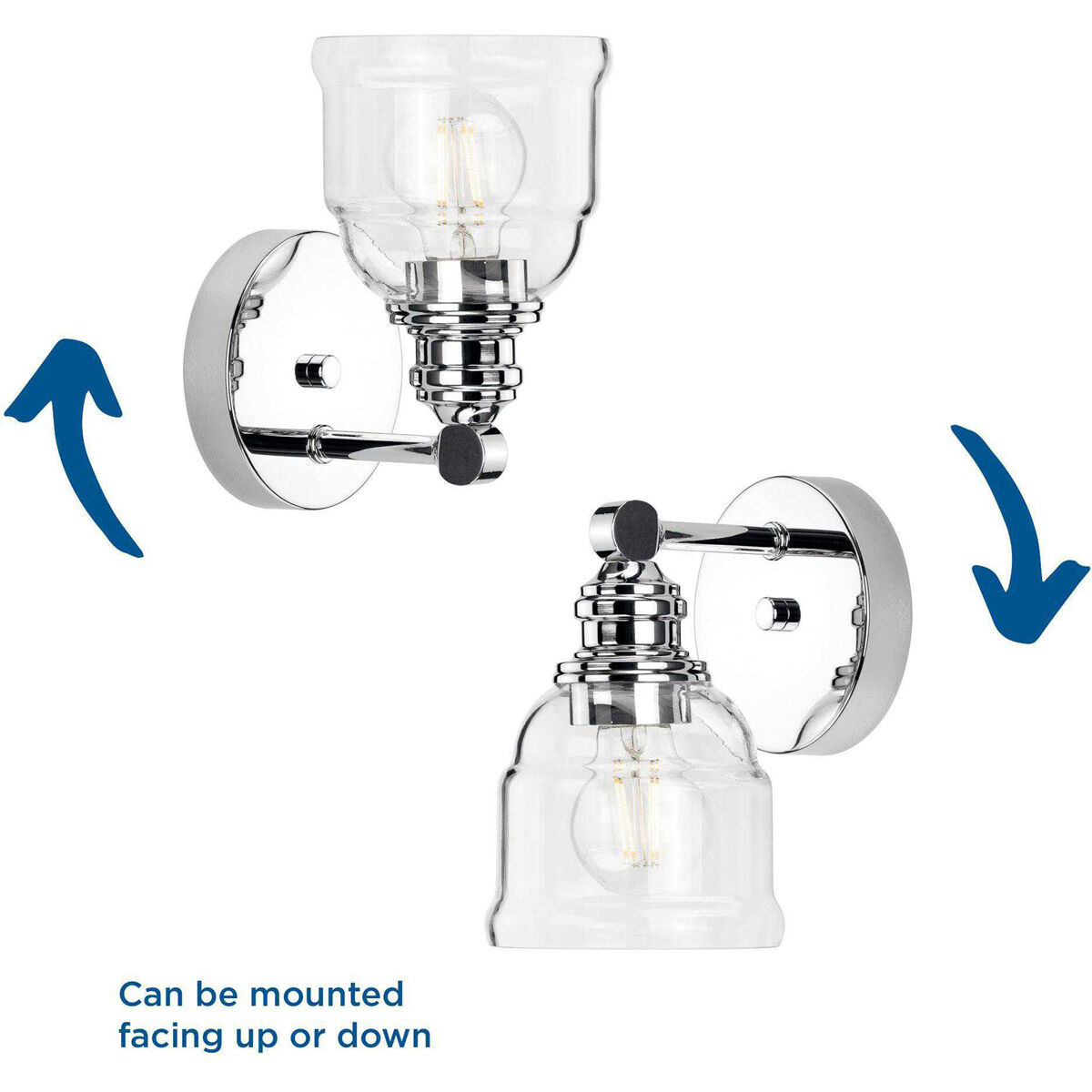 Ambrose 1 Light 7 inch Polished Chrome Bath Vanity Wall Light