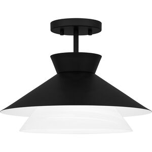 Alexa 1 Light 15 inch Matte Black Semi-Flush Mount Ceiling Light, Medium