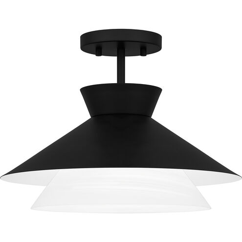 Lionel 1 Light 15 inch Matte Black Semi-Flush Mount Ceiling Light, Medium