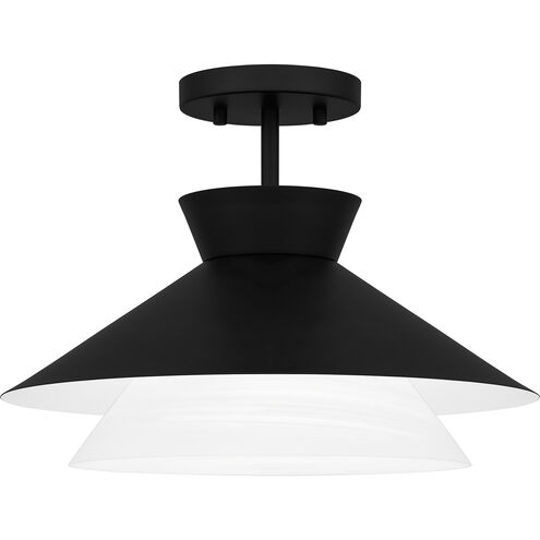 Alexa 1 Light 15 inch Matte Black Semi-Flush Mount Ceiling Light, Medium