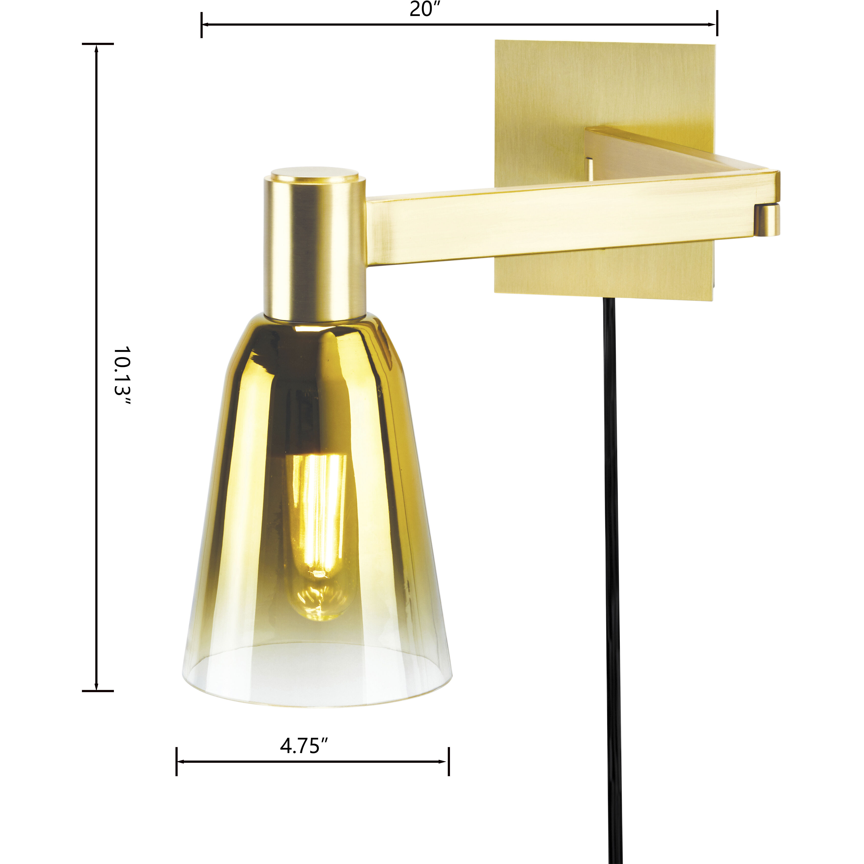 Audrey 4.75 inch Satin Brass Swingarm Sconce Wall Light