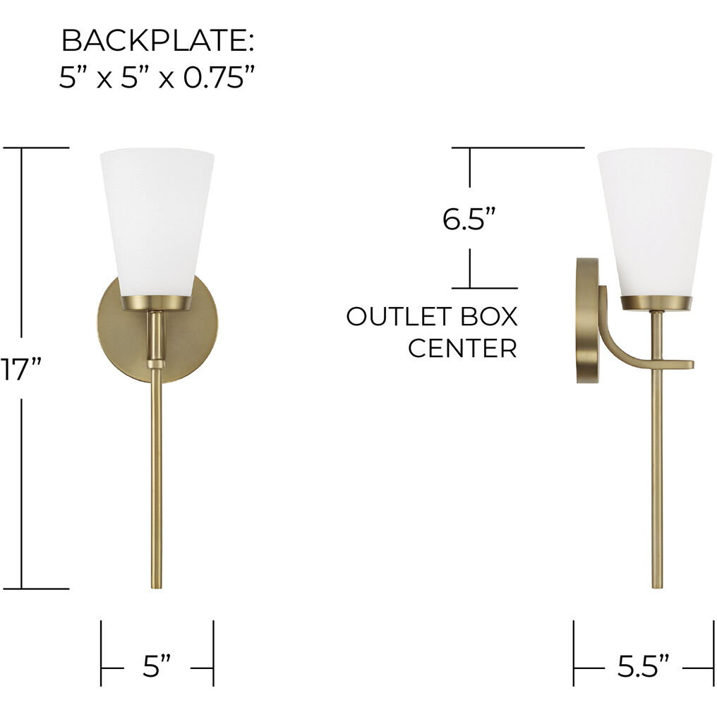 Drake 1 Light 5 inch Aged Brass Sconce Wall Light
