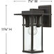 Manhattan LED 12 inch Oil Rubbed Bronze Outdoor Wall Mount Lantern, Small