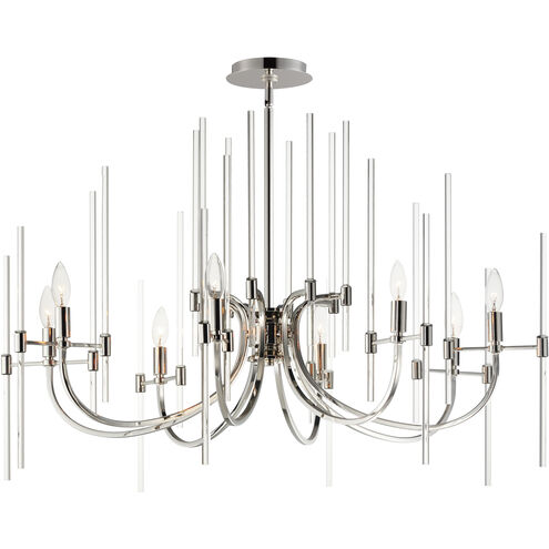 Divine 8 Light 38.25 inch Polished Nickel Chandelier Ceiling Light