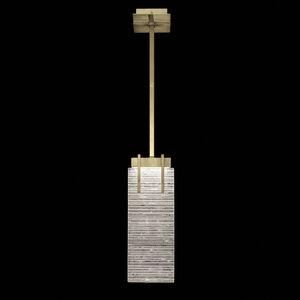 Terra 2 Light 7.75 inch Gold Pendant Ceiling Light in Rake Cast Glass