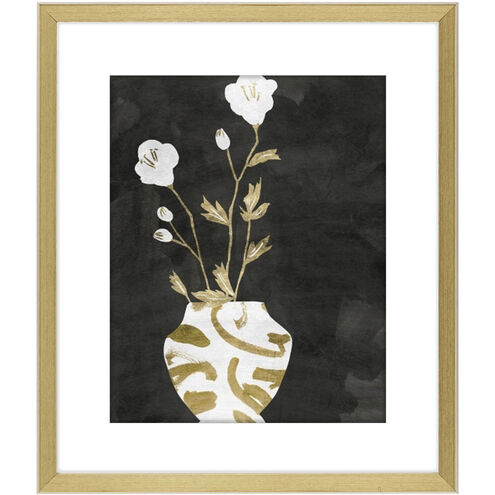 Golden Vase Black and White and Metallic Framed Art