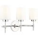 Keylee 3 Light 22 inch Polished Nickel Bathroom Vanity Light Wall Light