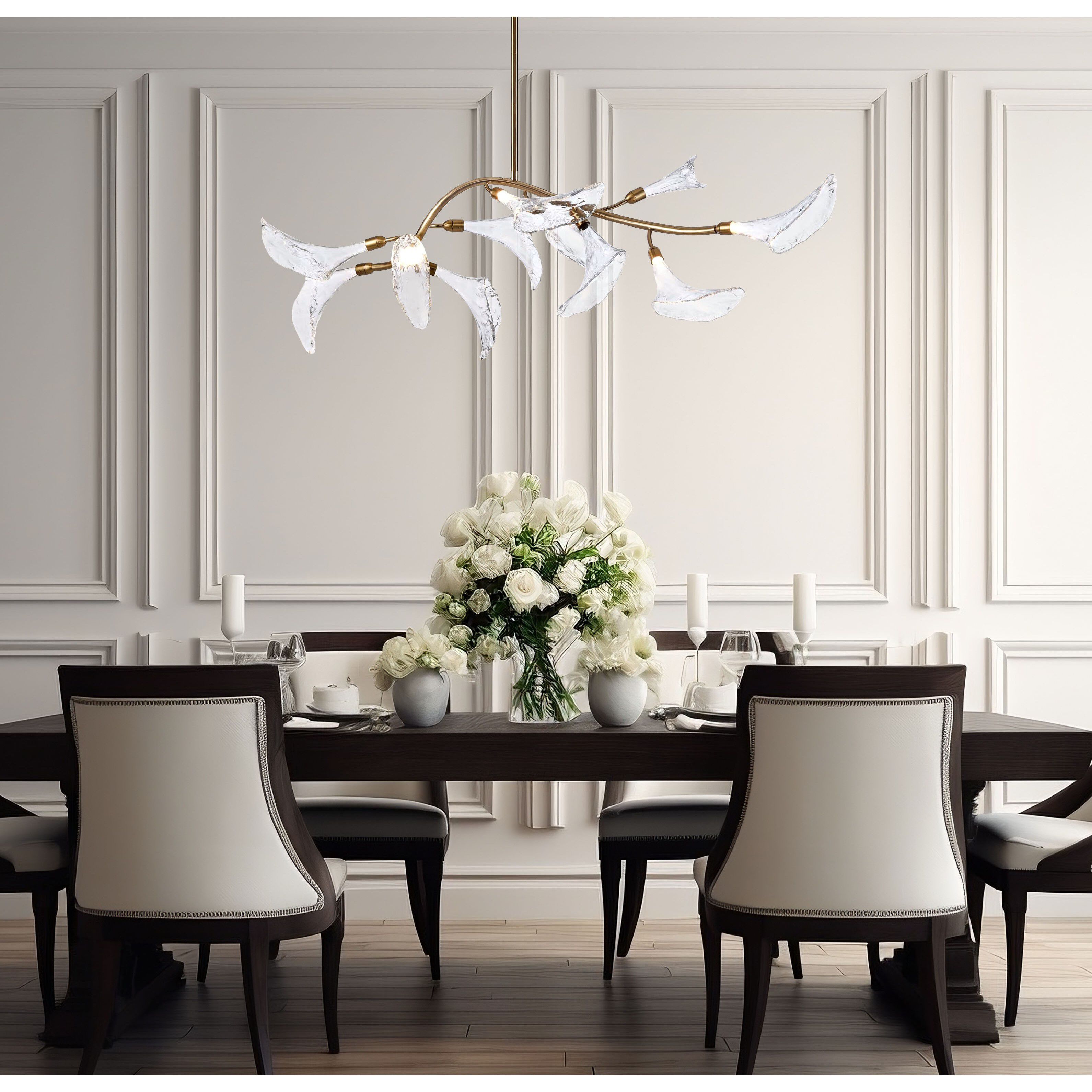 Calla LED 60 inch Natural Brass Linear Chandelier Ceiling Light