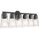 Gordon 6 Light 34 inch Black Bathroom Vanity Light Wall Light