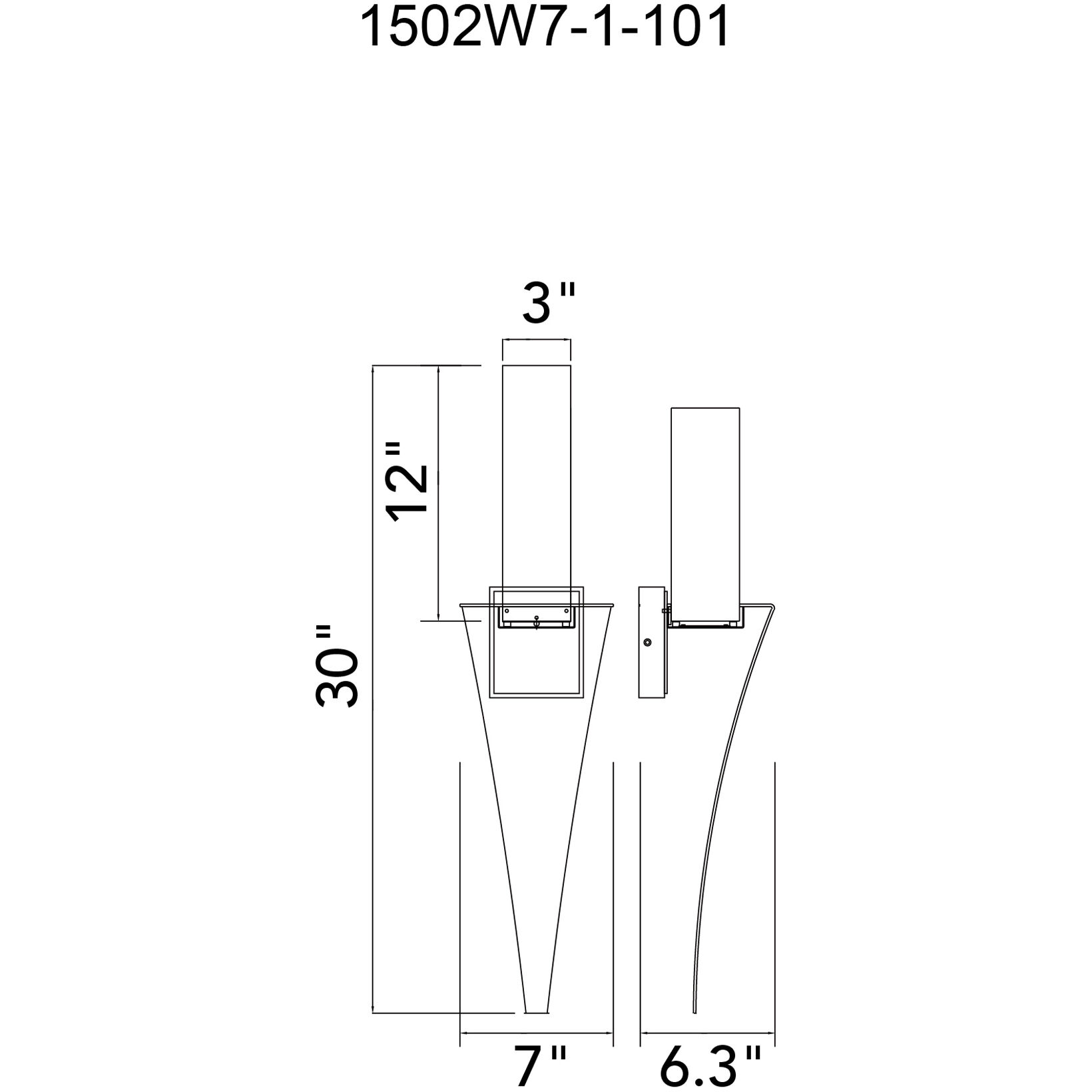 Catania LED 7 inch Black Wall Light