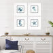 Water Sea Creatures Blue and Teal and White Framed Art, Propac