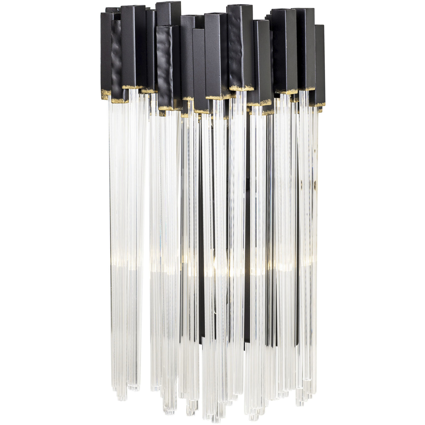 Matrix 2 Light 8 inch Matte Black and French Gold Wall Sconce Wall Light in Matte Black/French Gold