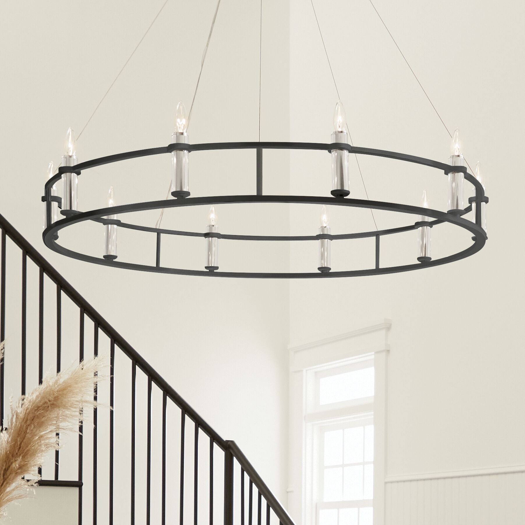 Rosalind 10 Light 50 inch Black Chandelier Ceiling Light