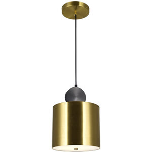 Saleen 9 inch Brass and Black Mini Pendant Ceiling Light