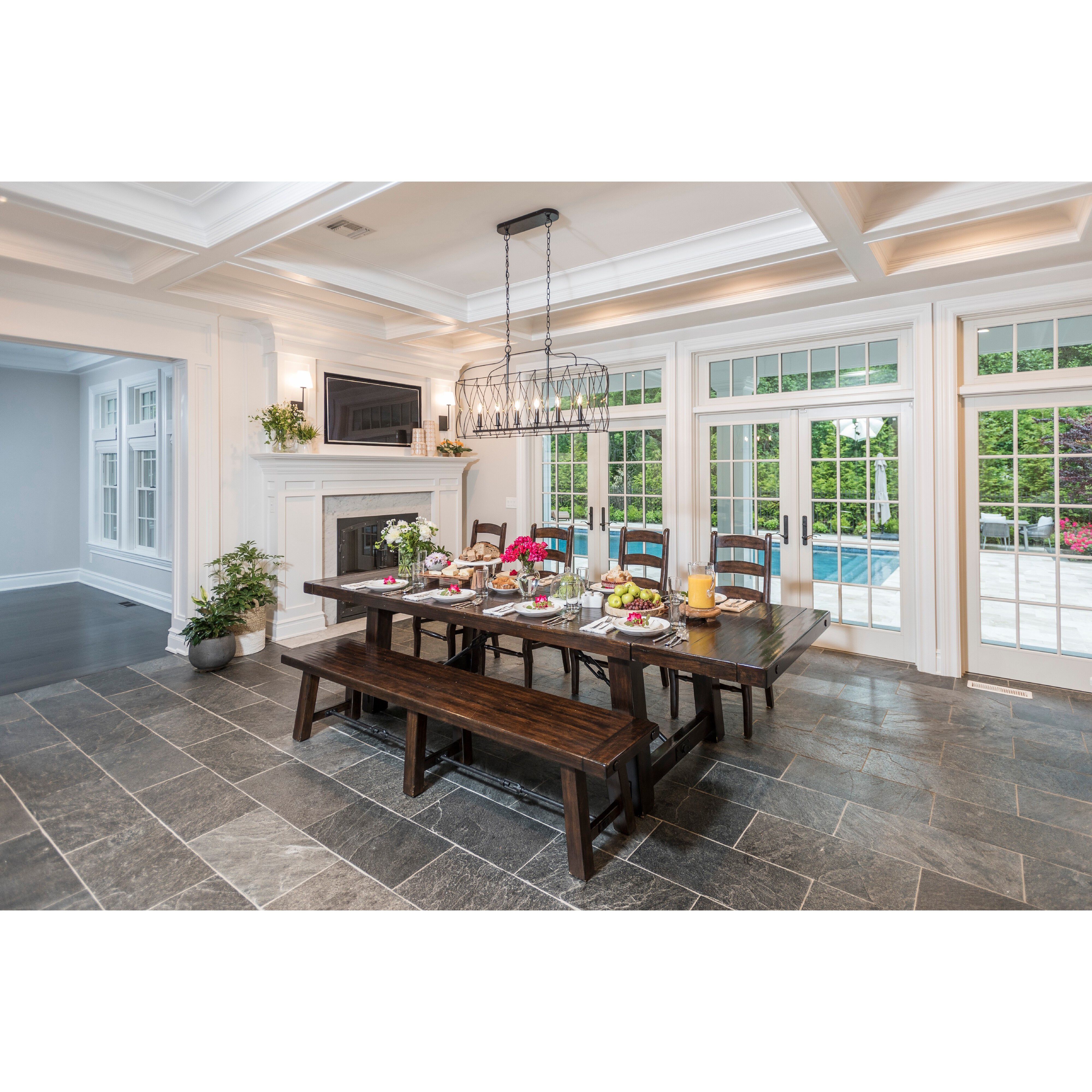 Zucca 6 Light 42.5 inch English Bronze and Antique Gold Linear Chandelier Ceiling Light