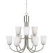 Miles 9 Light 29 inch Brushed Nickel Chandelier Ceiling Light