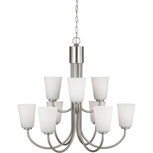Miles 9 Light 29 inch Brushed Nickel Chandelier Ceiling Light