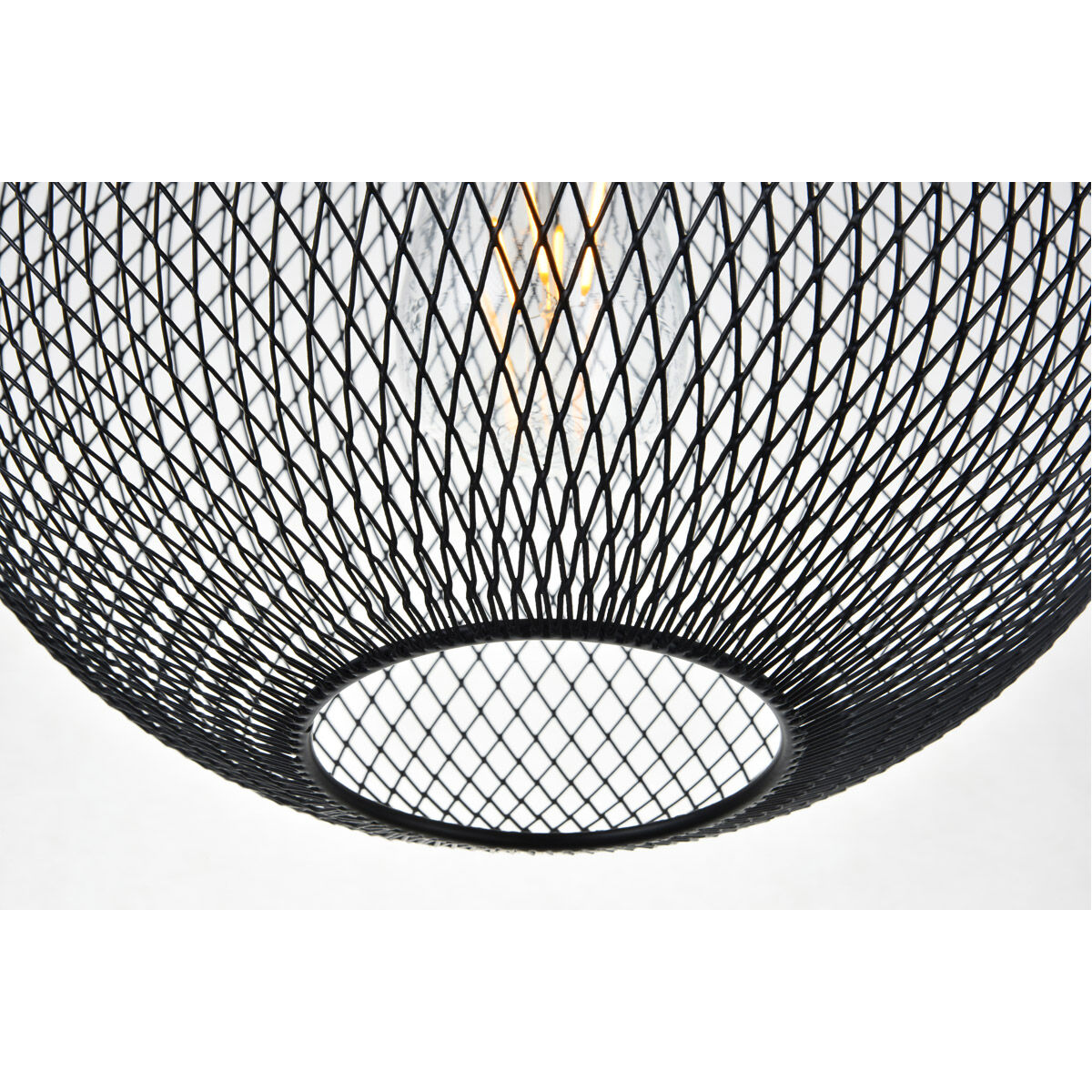 Elegant Keller 1 Light Black Pendant Ld2249bk