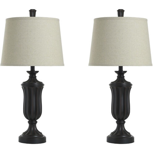 Signature 31 inch 150 watt Bronze Wood Table Lamp Portable Light