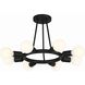 Dakota 8 Light 15 inch Black Semi Flush Ceiling Light