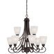 Haven 9 Light 28.5 inch Espresso with White Chandelier Ceiling Light