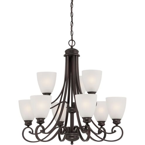 Haven 9 Light 28.5 inch Espresso with White Chandelier Ceiling Light