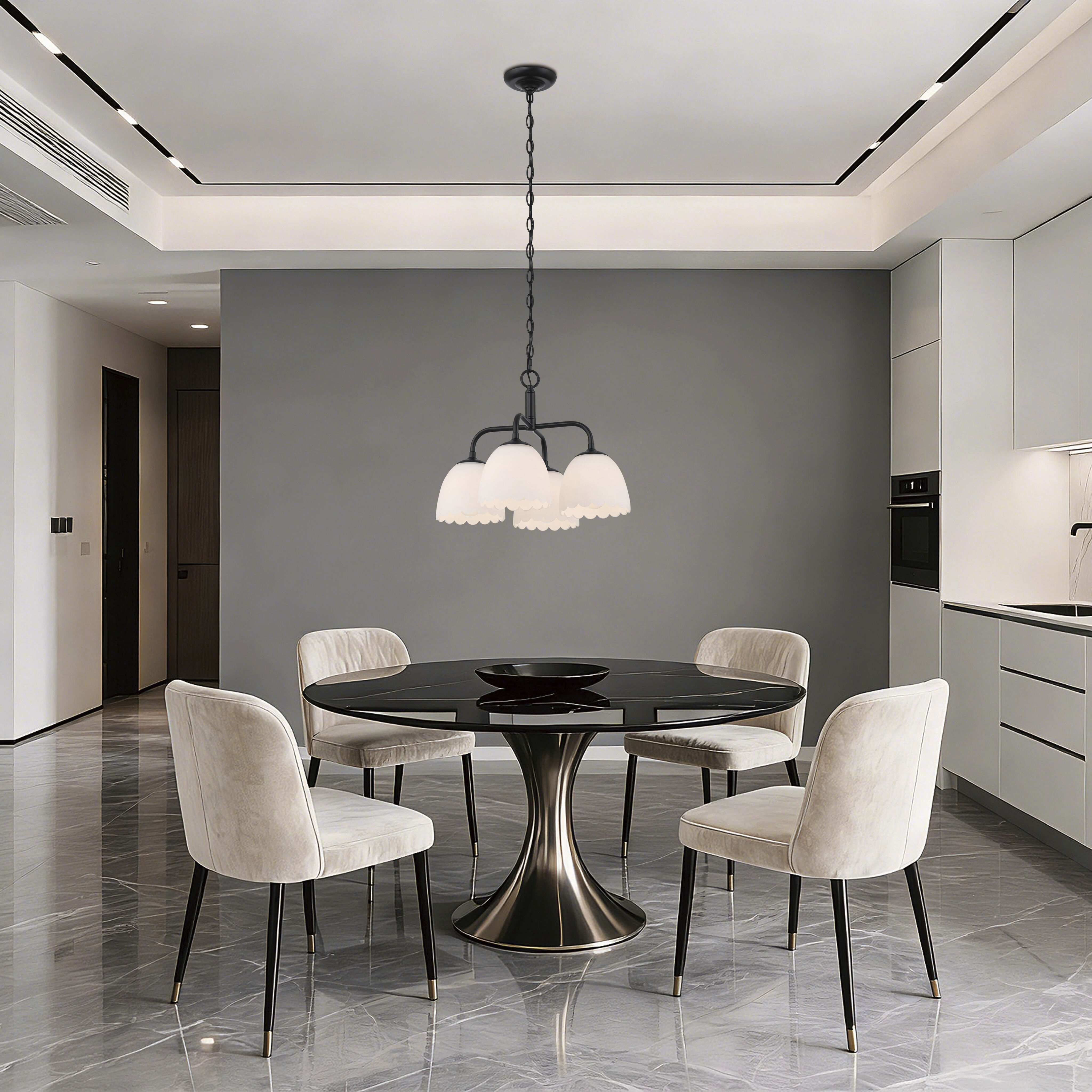 Dorinda 4 Light 18 inch Matte Black Pendant Ceiling Light