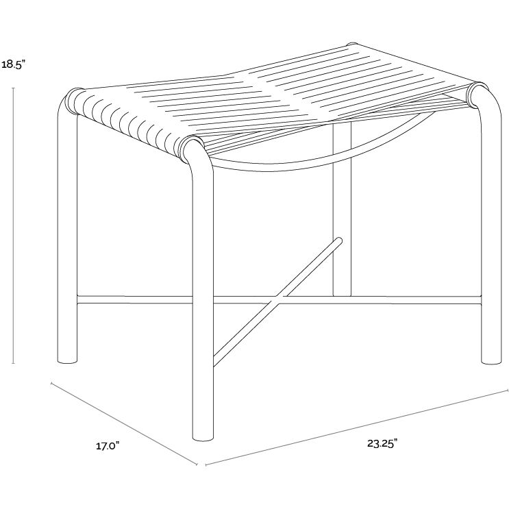 Riz 18.5 inch Black Leather Stool