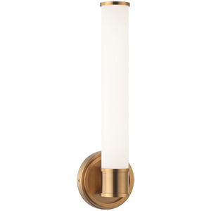 Steveston LED 4.38 inch Aged Gold Brass Bath Vanity Wall Light