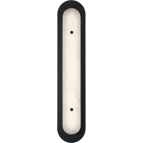 Tramore 1 Light 30 inch Black Outdoor Wall Sconce in Alabaster