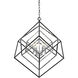 Euclid 4 Light 29.5 inch Chrome and Matte Black Chandelier Ceiling Light