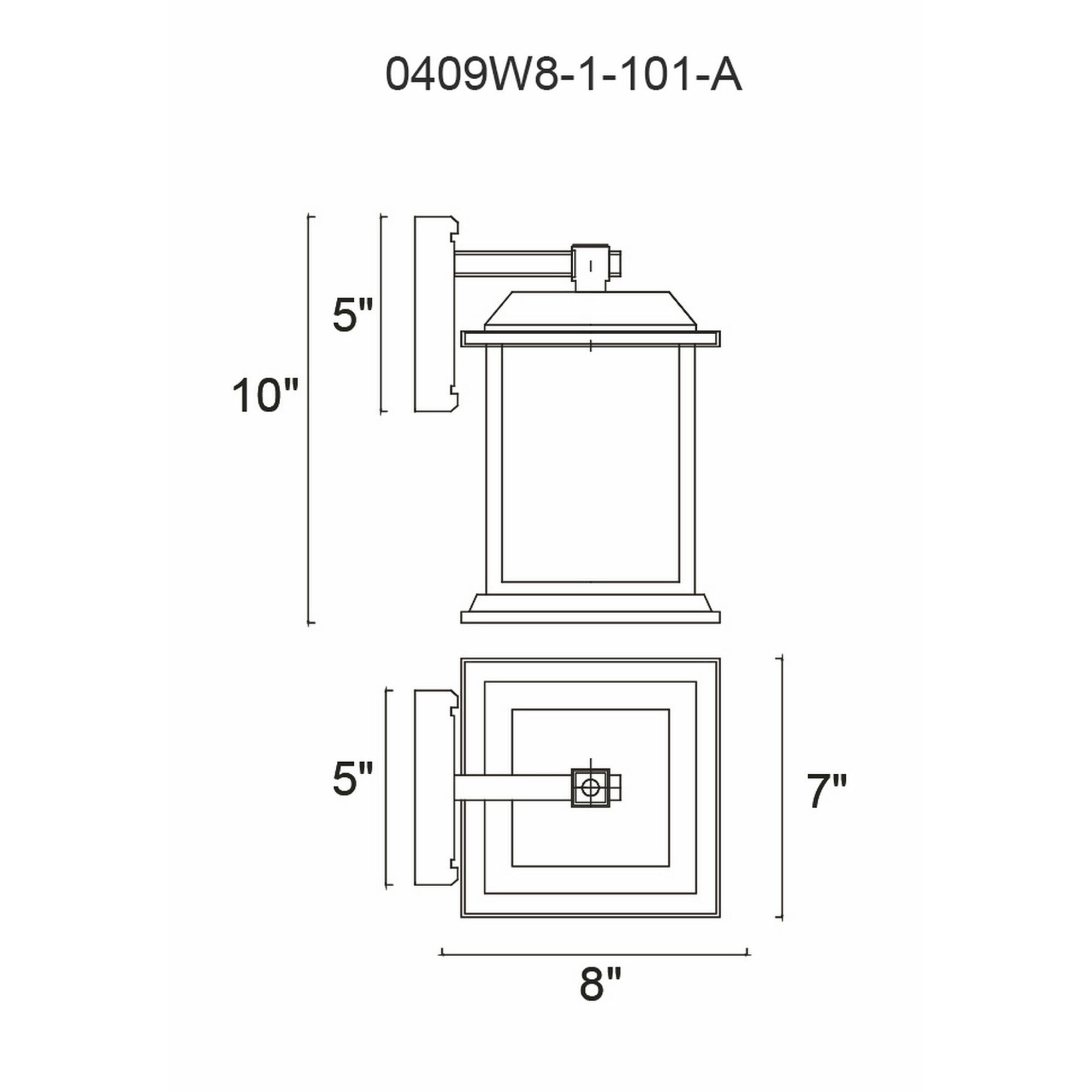 Blackbridge 1 Light 10 inch Black Outdoor Wall Light