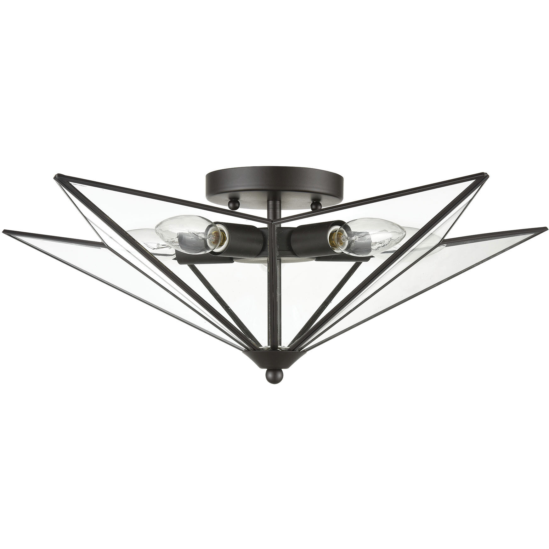 Moravian Star 5 Light 14 inch Oil Rubbed Bronze Flush Mount Ceiling Light