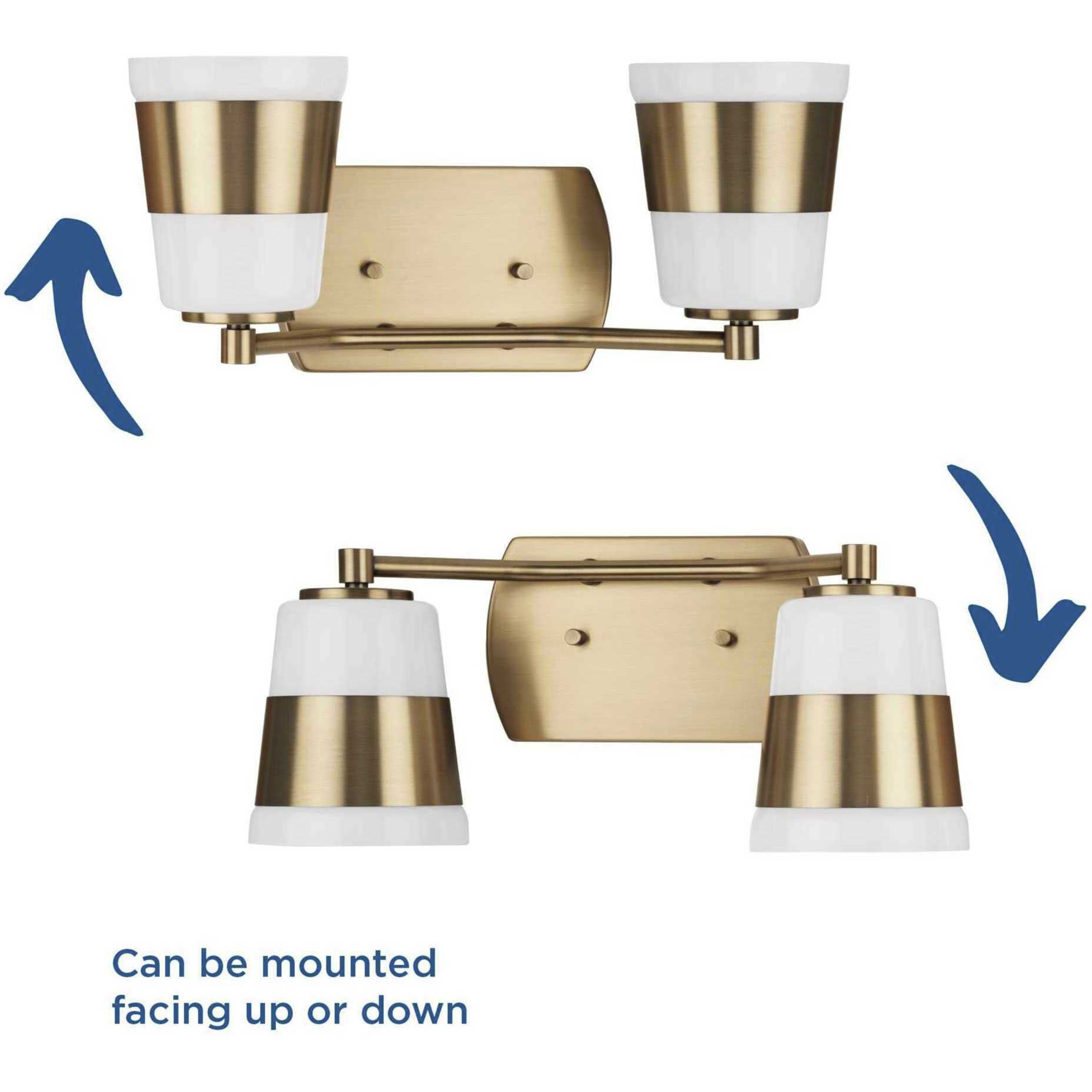 Haven 2 Light 16 inch Vintage Brass Bath Light Wall Light