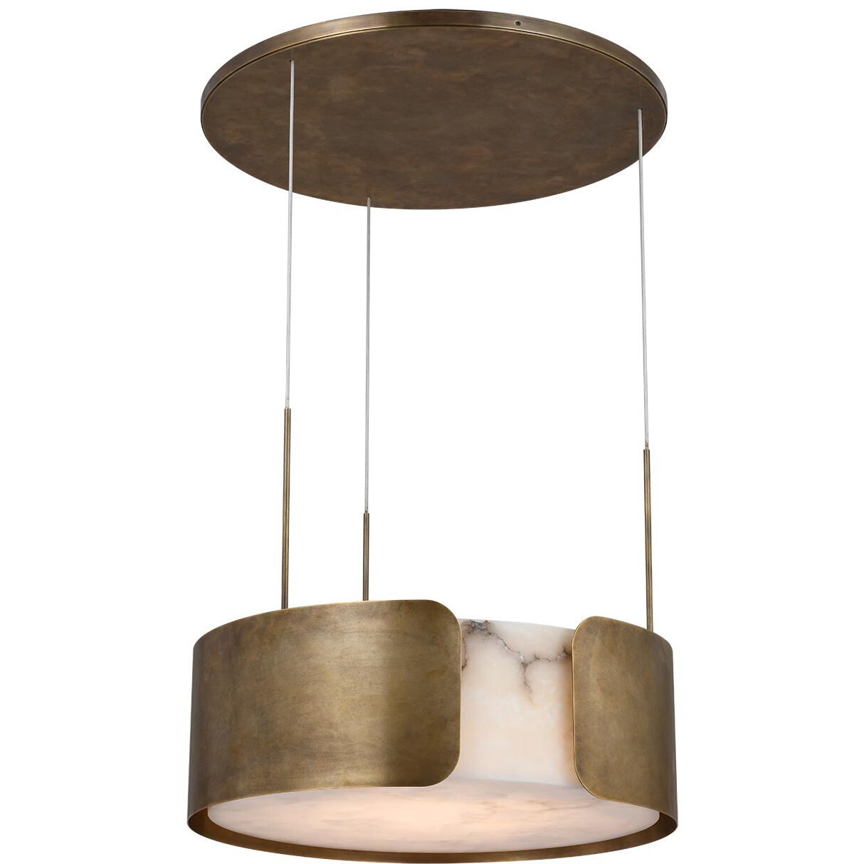 Anne-Marie Barton Armise LED 27.5 inch Mottled Brass Drum Chandelier Ceiling Light