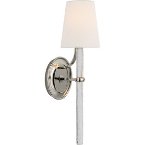 Marie Flanigan Abigail LED 5 inch Polished Nickel and Clear Wavy Glass Sconce Wall Light, Large