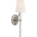 Marie Flanigan Abigail LED 5.25 inch Polished Nickel and Clear Wavy Glass Sconce Wall Light, Large