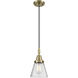Downtown Urban Cone 1 Light 6.25 inch Antique Brass Mini Pendant Ceiling Light in Seedy