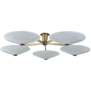 Cologne LED 60 inch Vintage Brass Flush Mount Ceiling Light
