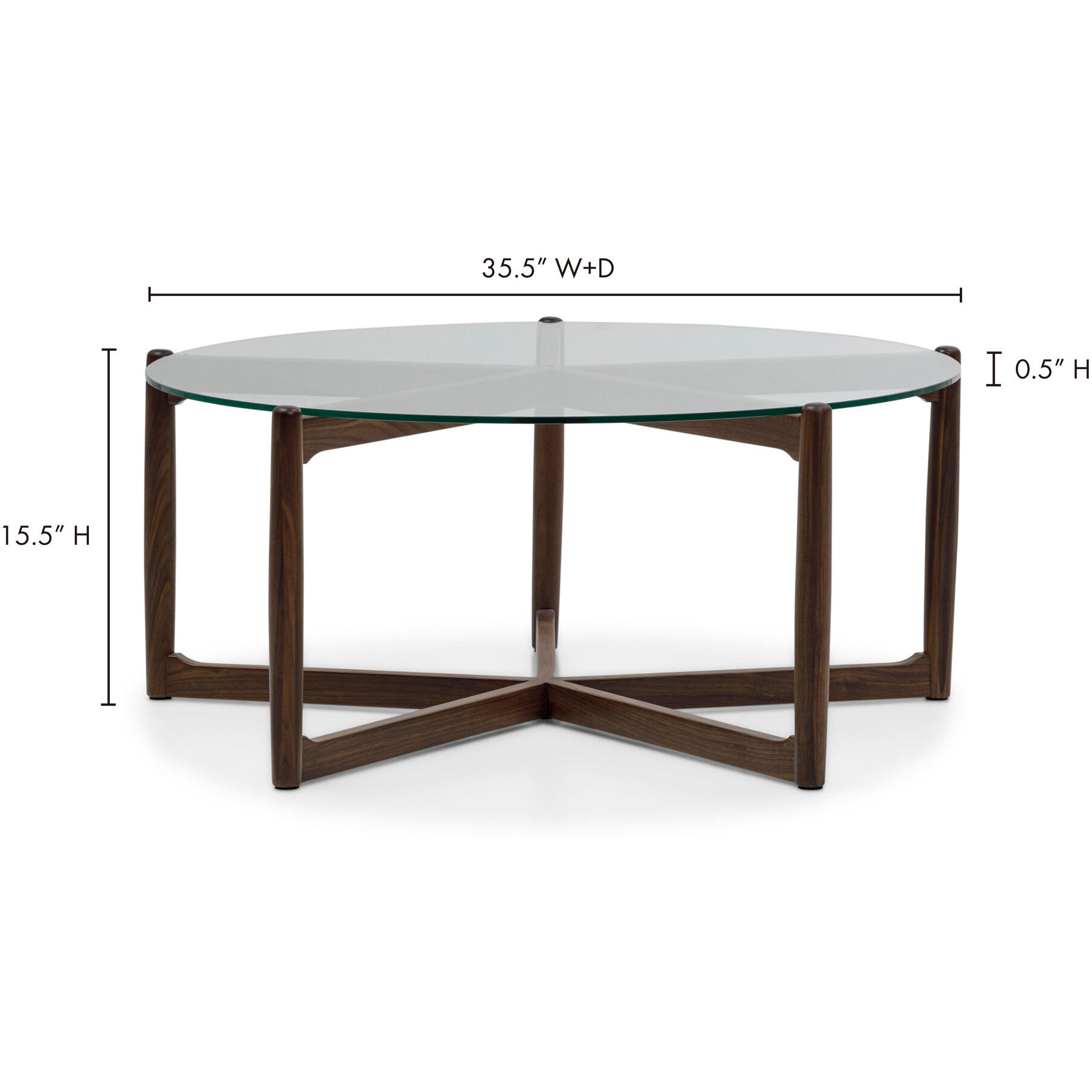 Hetta 35.5 X 35.5 inch Brown Coffee Table