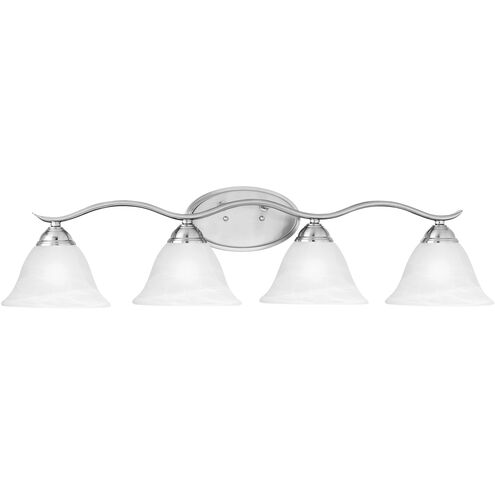 Prestige 4 Light 36 inch Brushed Nickel with White Vanity Light Wall Light