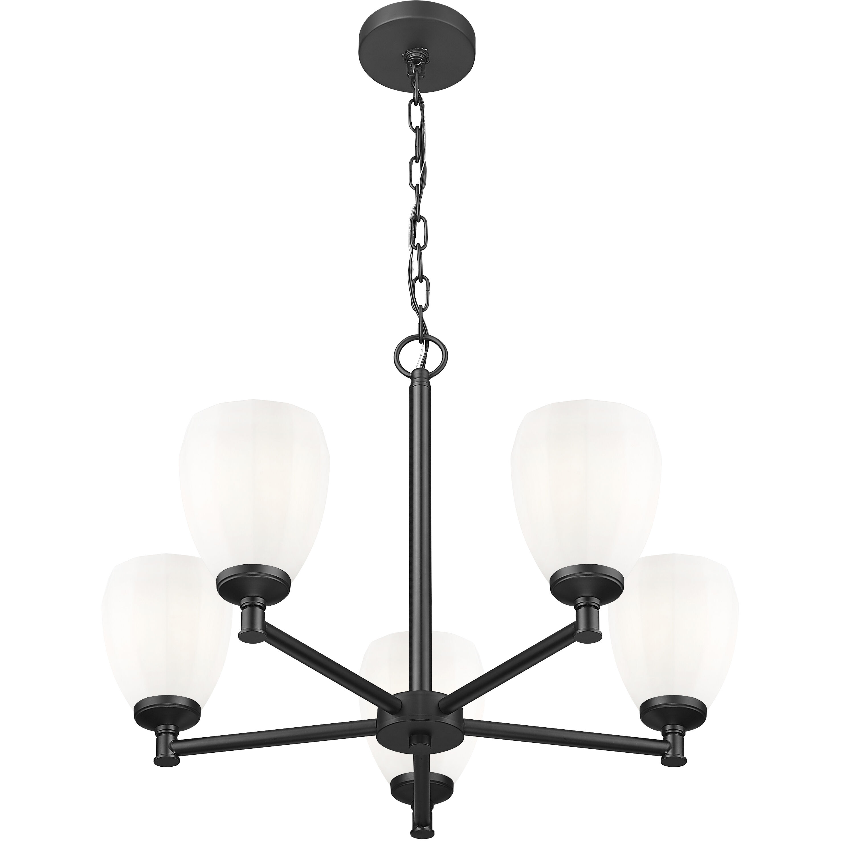Oren 5 Light 25 inch Matte Black Chandelier Ceiling Light