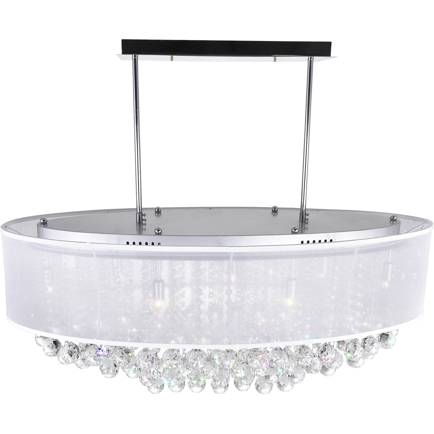 Radiant 9 Light 36 inch Chrome Island/Pool Table Light Ceiling Light in White