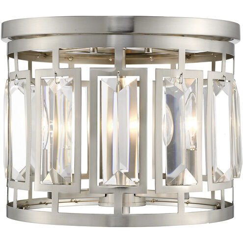 Mersesse 3 Light 12.5 inch Brushed Nickel Flush Mount Ceiling Light
