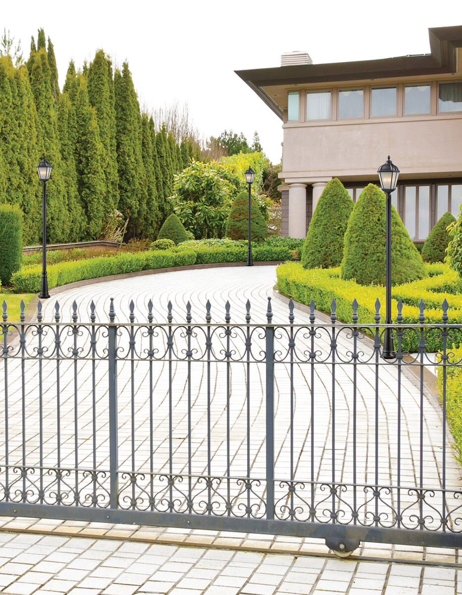 Outdoor Post Black Outdoor Posts + Hardware in 8